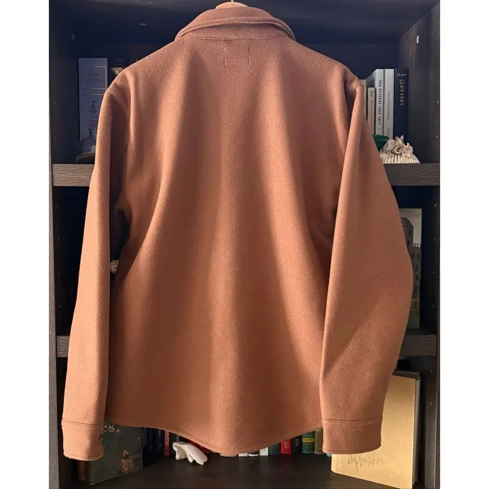Brixton Durham Felt Stretch Shacket In Bison Brown  Size Medium Men’s